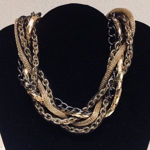 True Gold Mesh, Chain Necklace & Earrings Set